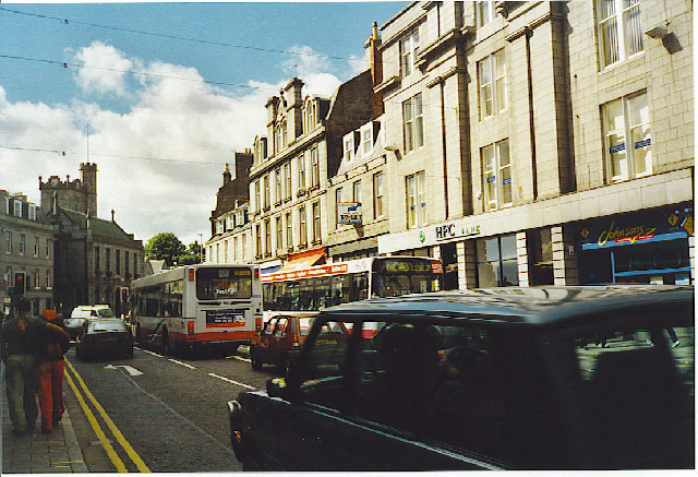 Holburn Junction, Aberdeen today, with the granite buildings of Alford Place and Holburn Street